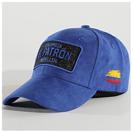 BLING STREET  Casquette Suédine El Patron Bleu CAPSLAB